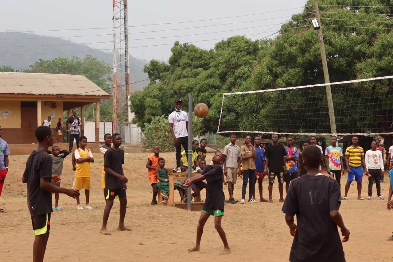 Children playing
                         volleyball in Ghana.